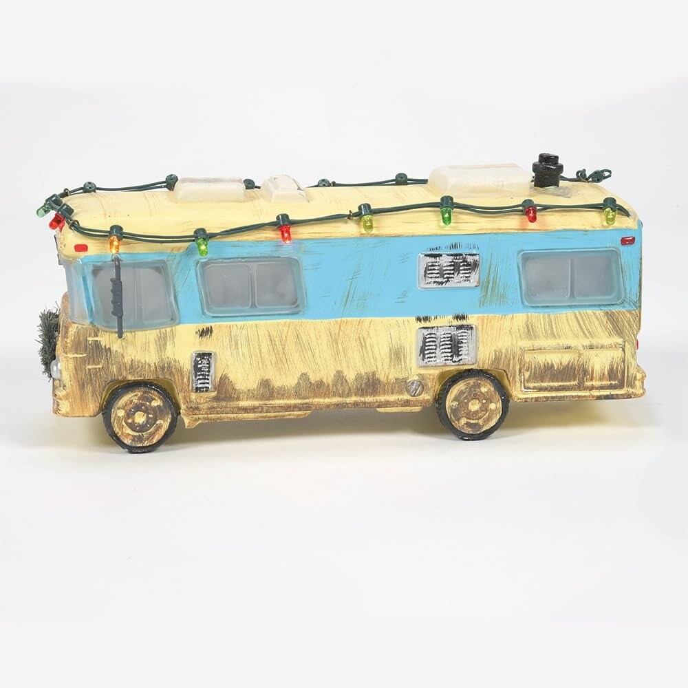 Snow Village National Lampoon's Christmas Vacation Cousin Eddie's RV Lit Figurine, 7.87 Inch, Multicolor - White