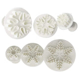 Snowflake Cookie Cutters With Plunger Stamps Embossing Tools set of 3