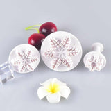Snowflake Cookie Cutters With Plunger Stamps Embossing Tools set of 3