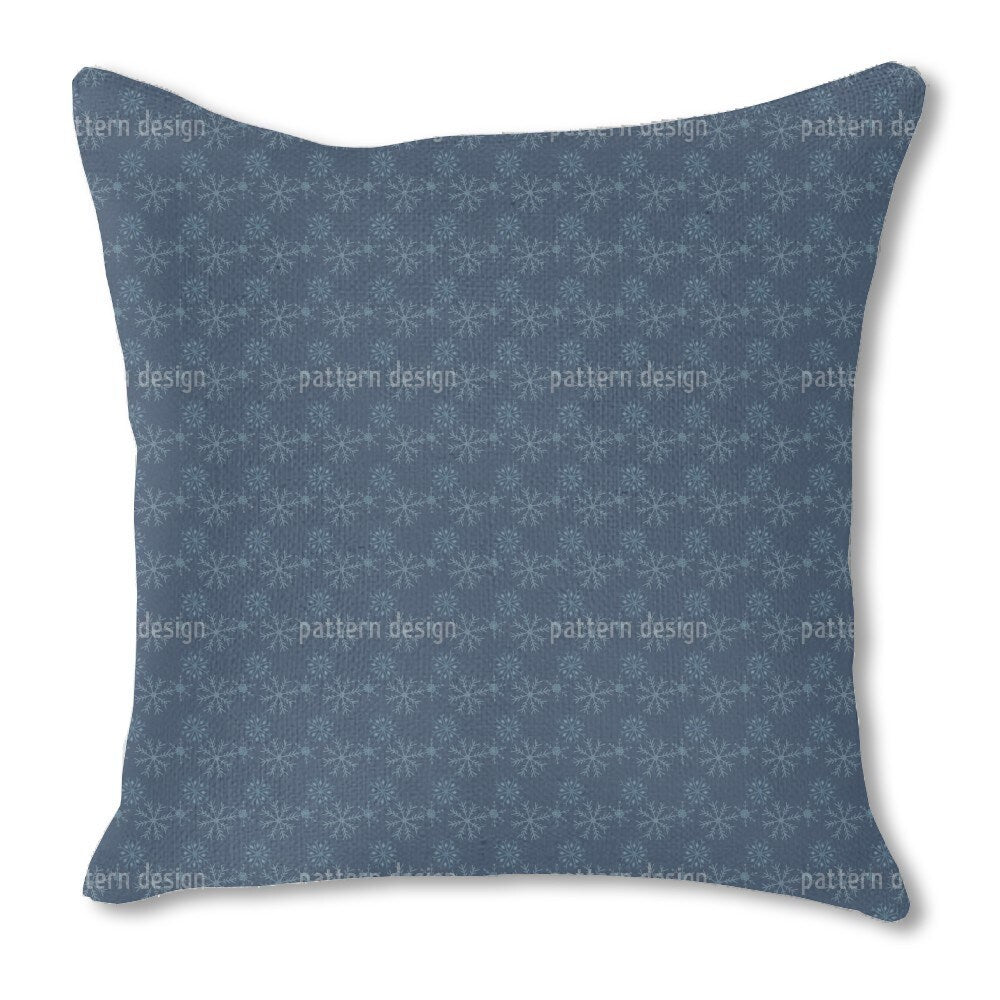 Snowflakes at Night Burlap Pillow Single Sided