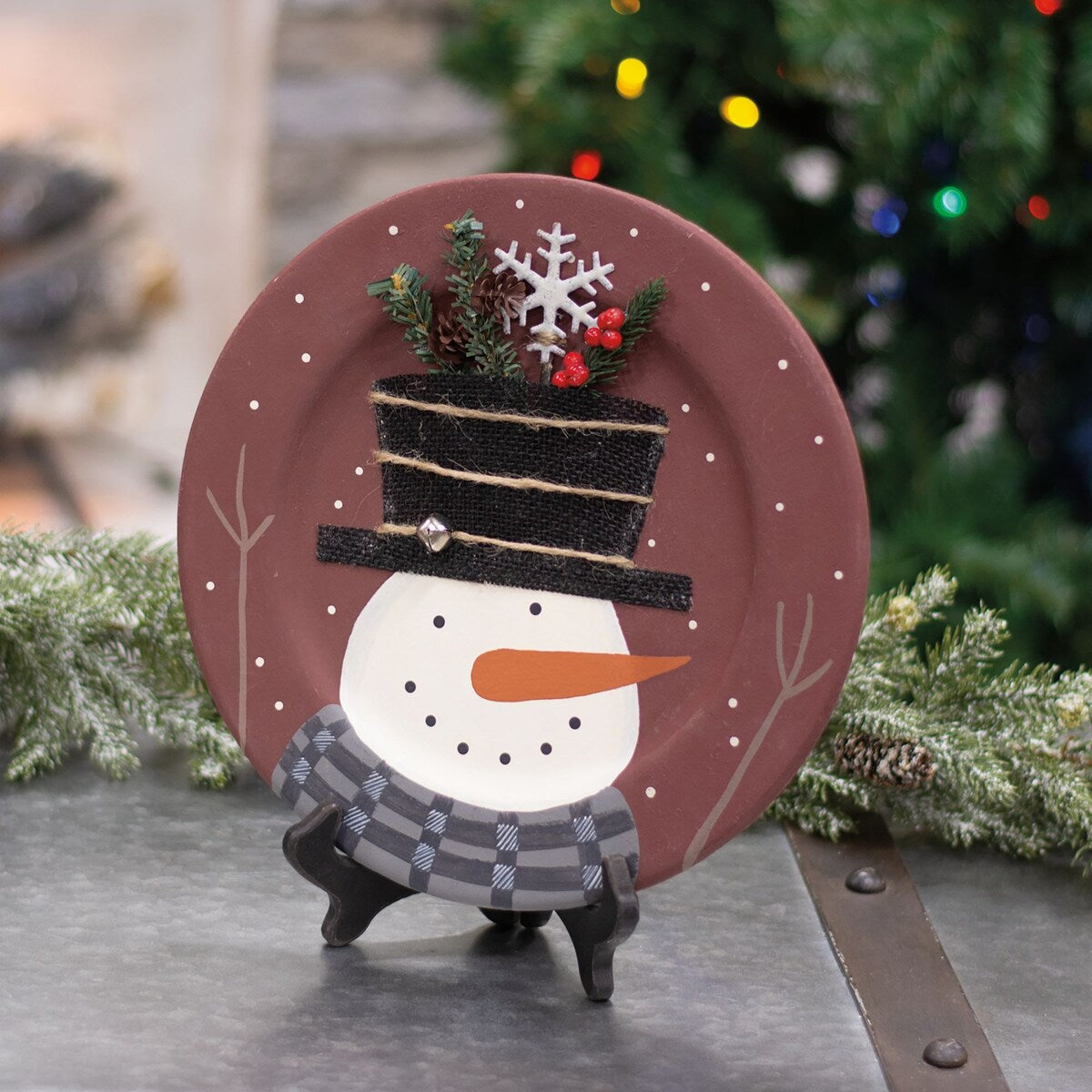 Snowman Goodie Hat Plate