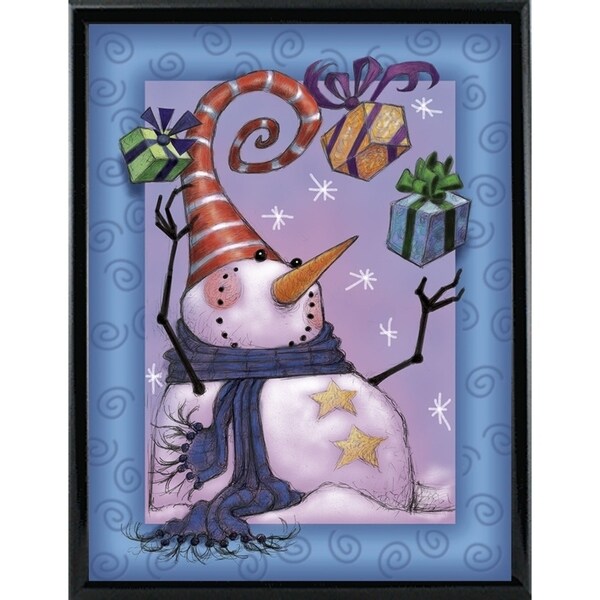 Snowman Juggle-MARWIL134461 Print 19"x14.5" by Margaret Wilson