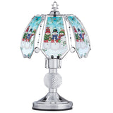 Snowman Trio Silver-tone On/Off Touch Lamp - Silver - 10.5 x 15.63 x 10.5