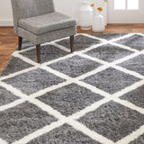 SoHome Carmela Tali Geometric Diamond Shag Area Rug