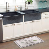 SoHome Cozy Living Home Sweet Home Buffalo Check Border Anti-Fatigue Kitchen Mat, Grey/Black