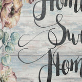 SoHome Cozy Living Home Sweet Home Floral Anti-Fatigue Kitchen Mat, Grey/Blue