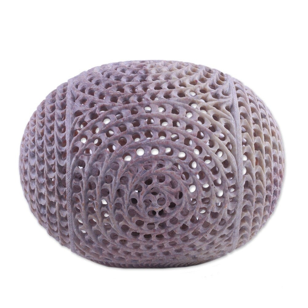 Handmade Soapstone Sculpture, 'Delightful Egg' (India)