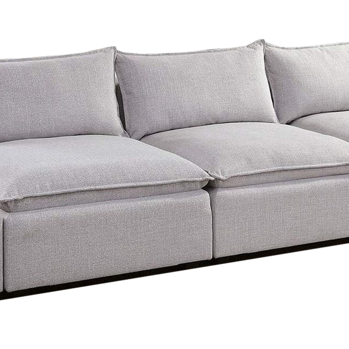 Sofa with Loose Pillow Back and Storage End Table, Gray