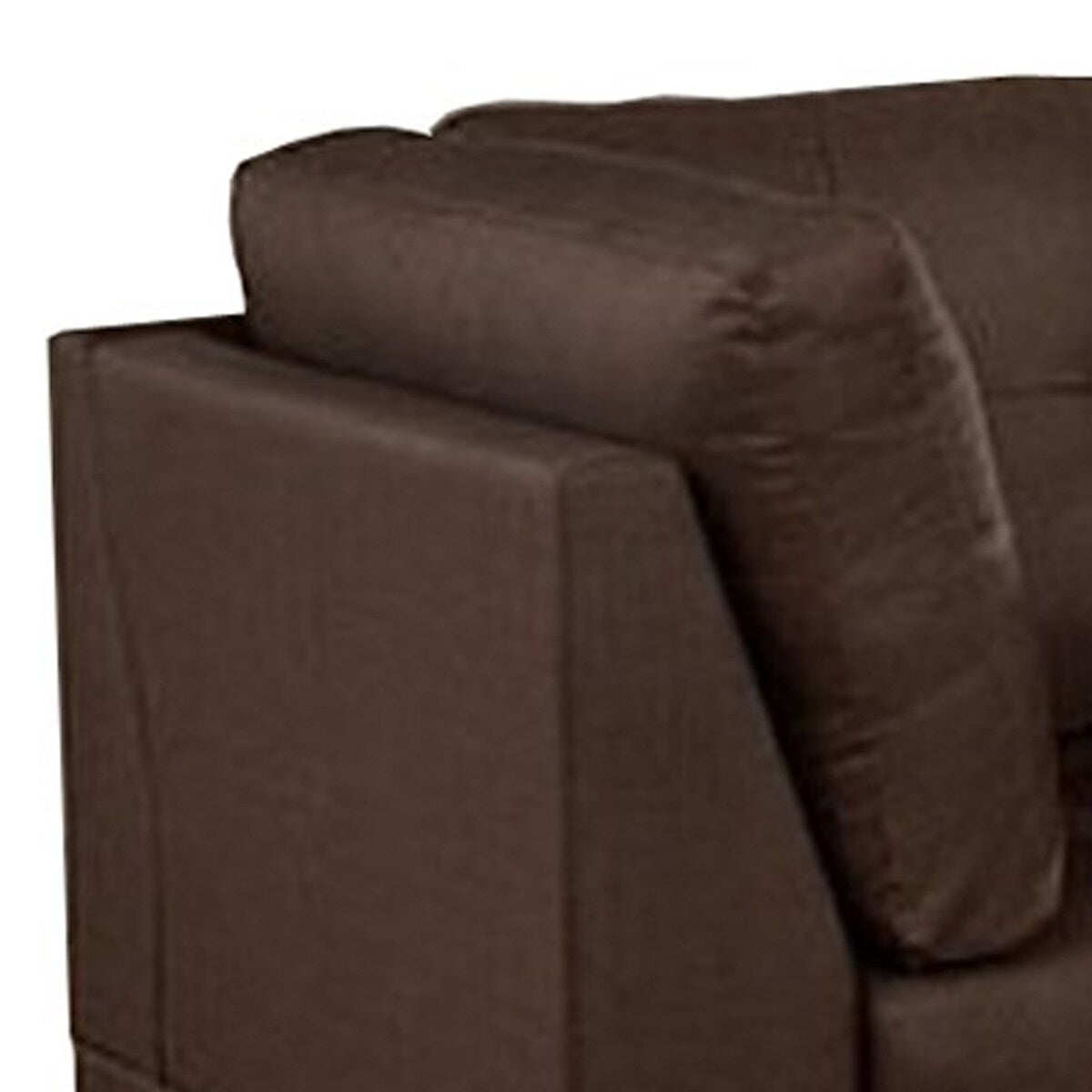 Sofa with Tufted Back and Angled Arms, Brown