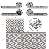 Sofihas 2 Piece Washable Kitchen Carpet Sets and Mats Non-Slip Rubber Backed
