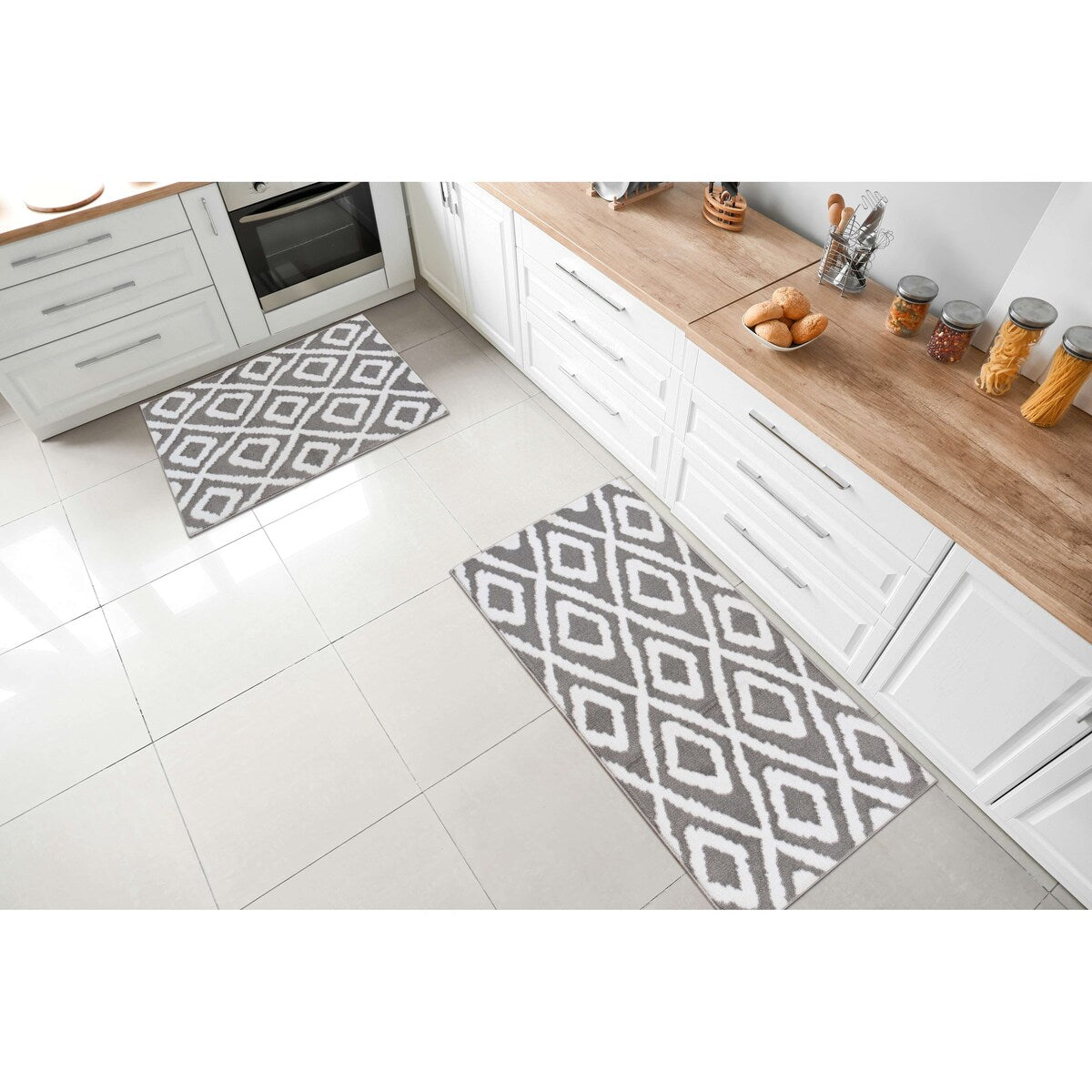 Sofihas 2 Piece Washable Kitchen Carpet Sets and Mats Non-Slip Rubber Backed