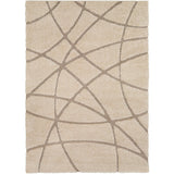 Soft Abstract Modern Shag Beige Area Rug - 7'10" x 10'3"