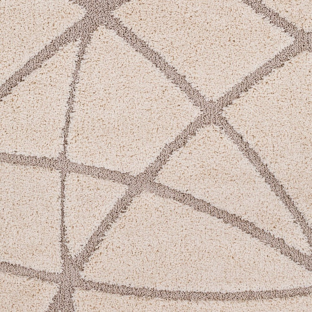 Soft Abstract Modern Shag Beige Area Rug - 7'10" x 10'3"