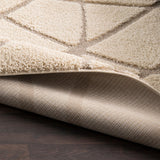 Soft Abstract Modern Shag Beige Area Rug - 7'10" x 10'3"