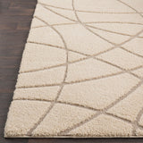 Soft Abstract Modern Shag Beige Area Rug - 7'10" x 10'3"