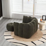 Soft Bean Bag Chair With High Resilient Foam(Chips)For Living Room And Bedroom,Comfortable Square Lazy Sofa With Footstool