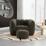 Soft Bean Bag Chair With High Resilient Foam(Chips)For Living Room And Bedroom,Comfortable Square Lazy Sofa With Footstool