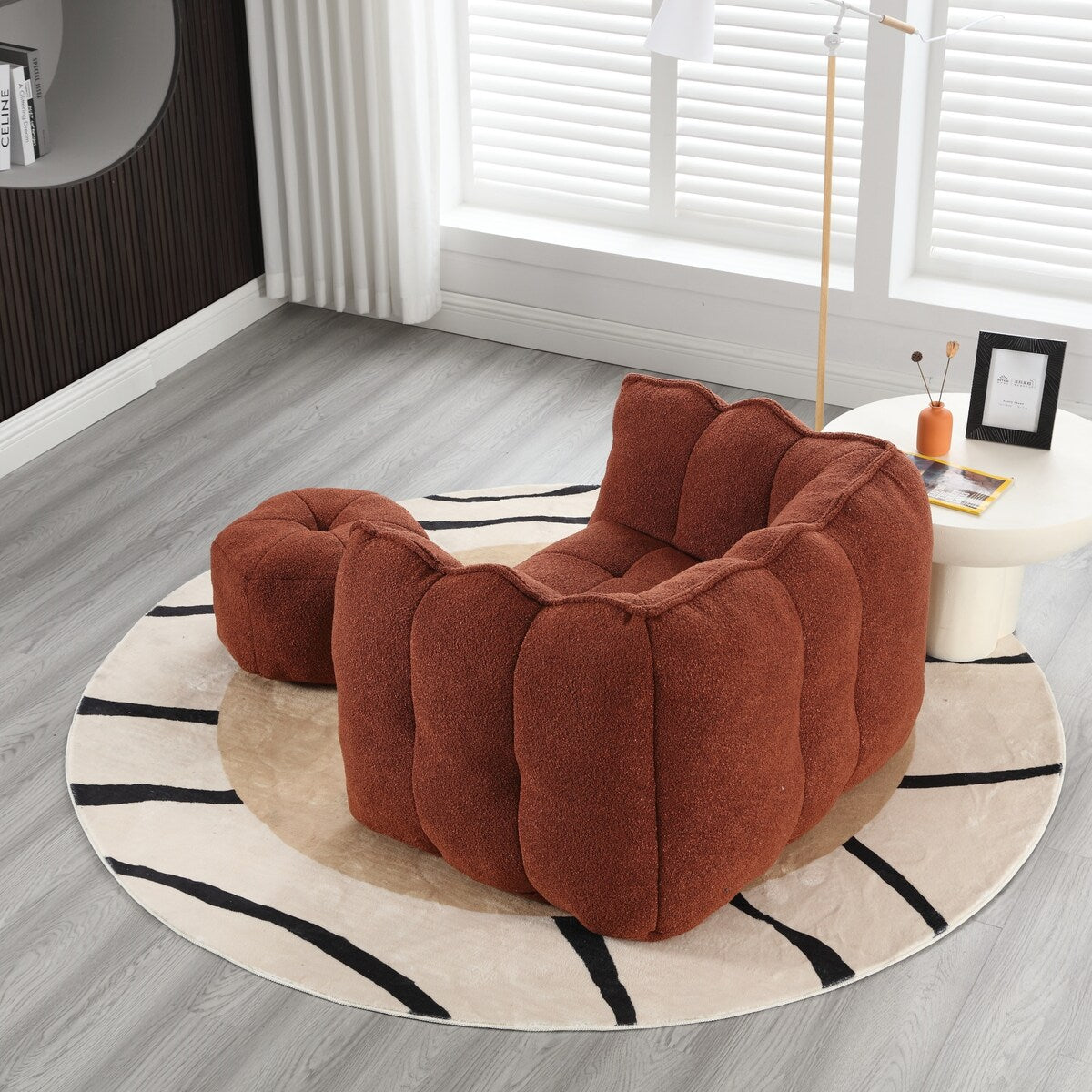Soft Bean Bag Chair for Living Room and Bedroom with High Resilience Foam (Chip), Comfortable Square Lazy Susans