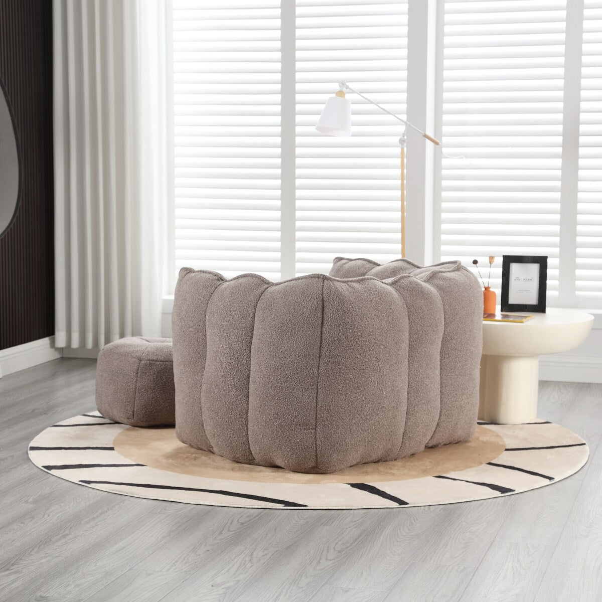 Soft Bean Bag Chair for Living Room and Bedroom with High Resilience Foam (Chip), Comfortable Square Lazy Susans
