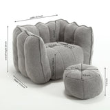 Soft Bean Bag Chair for Living Room and Bedroom with High Resilience Foam (Chip), Comfortable Square Lazy Susans