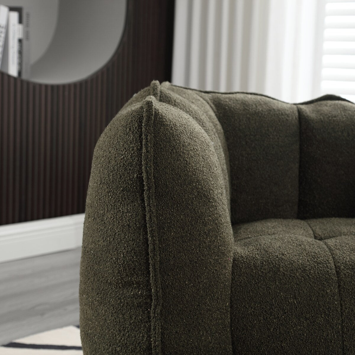 Soft Bean Bag Chair for Living Room and Bedroom with High Resilience Foam (Chip), Comfortable Square Lazy Susans