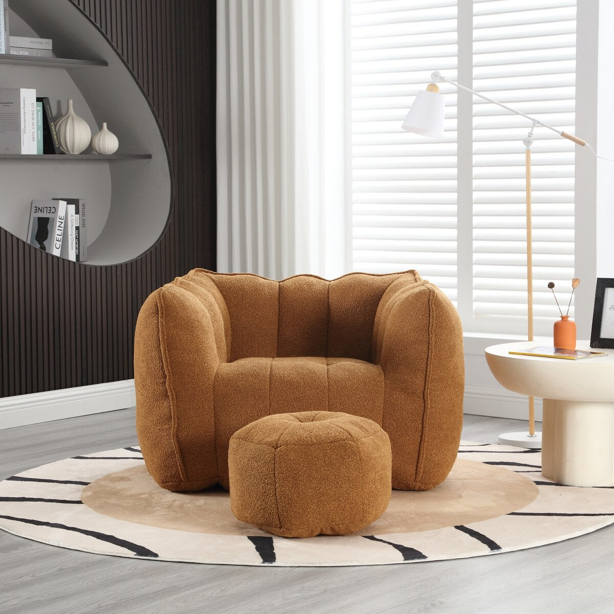 Soft Bean Bag Chair for Living Room and Bedroom with High Resilience Foam (Chip), Comfortable Square Lazy Susans