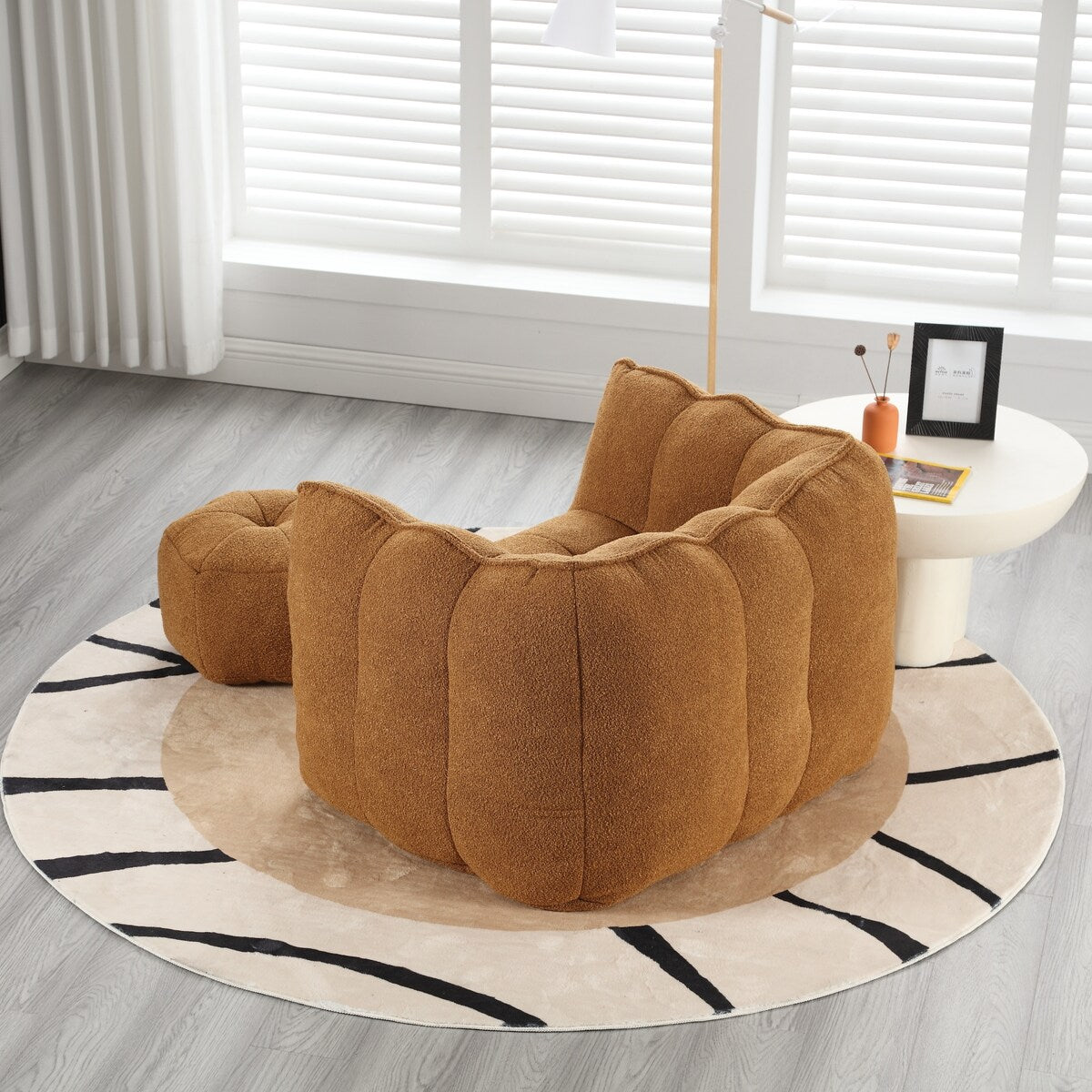 Soft Bean Bag Chair for Living Room and Bedroom with High Resilience Foam (Chip), Comfortable Square Lazy Susans