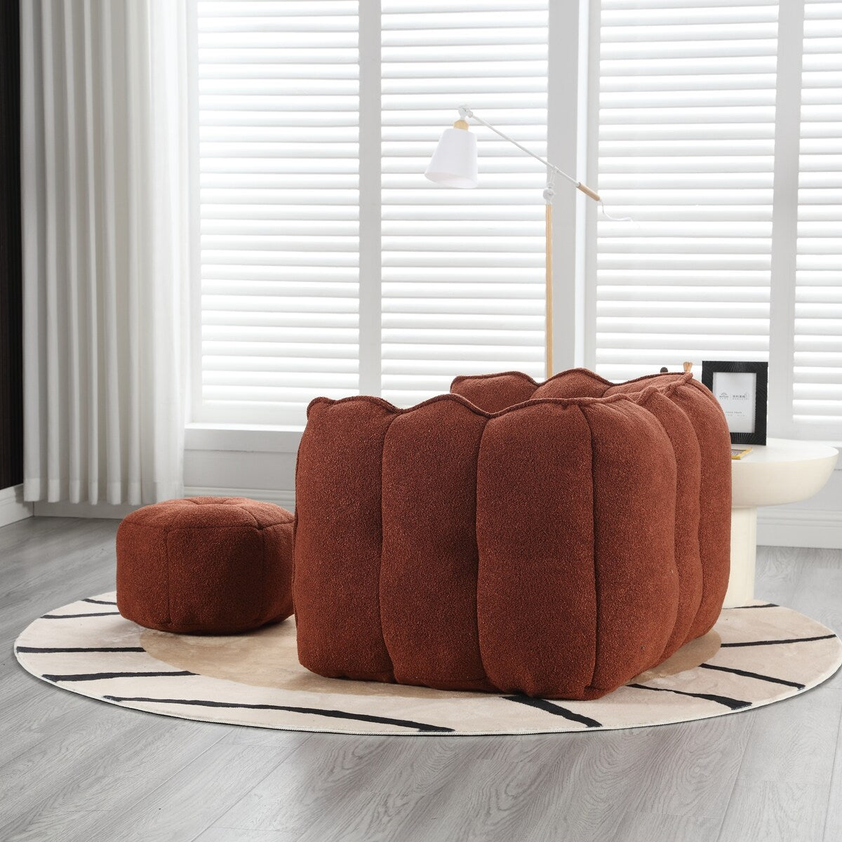 Soft Bean Bag Chair for Living Room and Bedroom with High Resilience Foam (Chip), Comfortable Square Lazy Susans