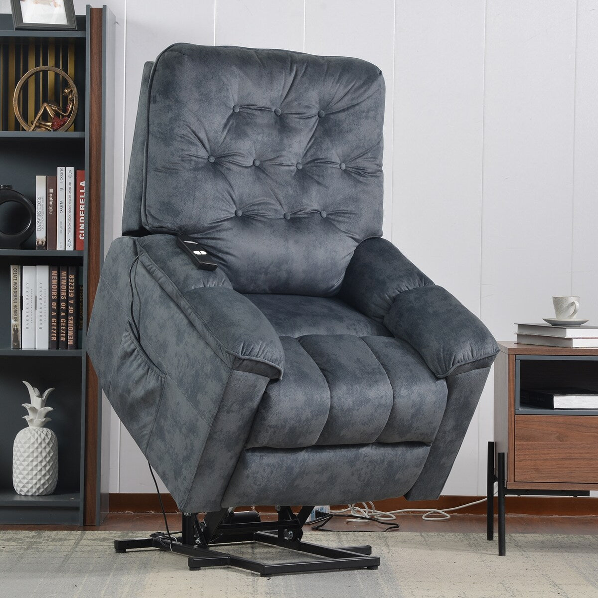Nestfair Soft Fabric Power Lift Recliner Chair with Remote