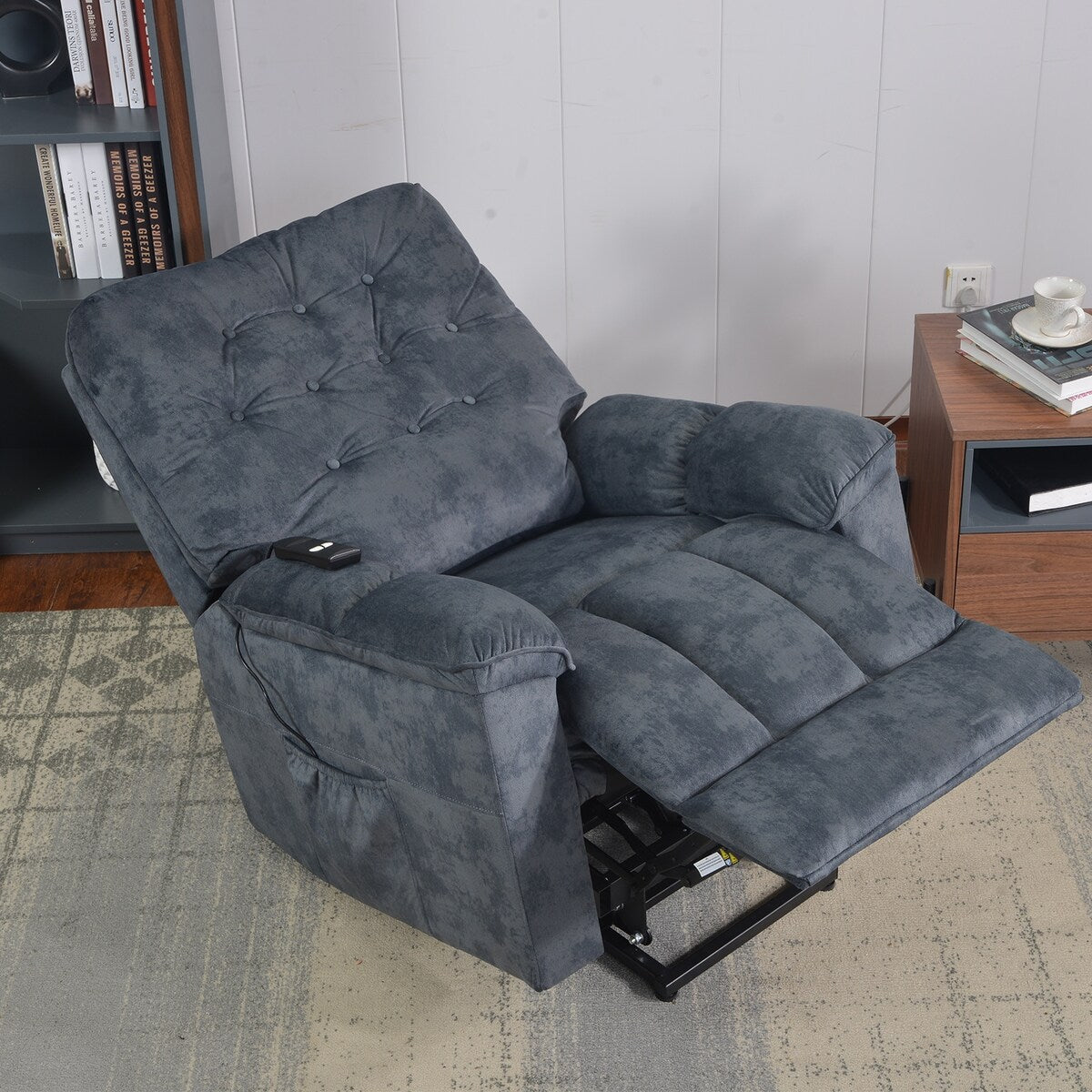Nestfair Soft Fabric Power Lift Recliner Chair with Remote