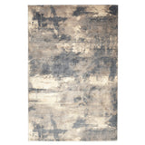 Soft Plush Abstract Grey / Brown / Blue Rug - Rectangle