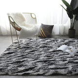 Soft Shaggy Fluffy Faux Fur Area Rug Floor Mat 5' x 7' Black - 5' x 8'/Surplus
