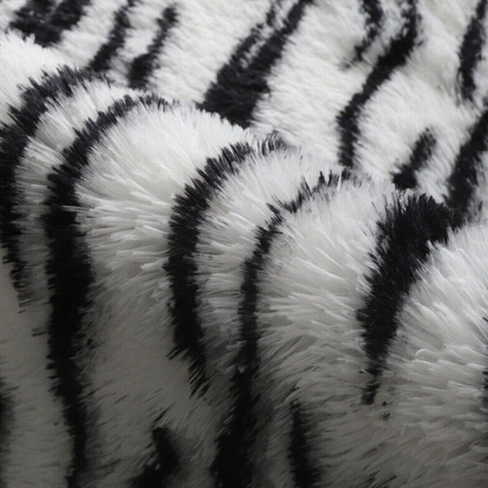 Soft Shaggy Fluffy Faux Fur Area Rug Floor Mat 5' x 7' Black - 5' x 8'/Surplus