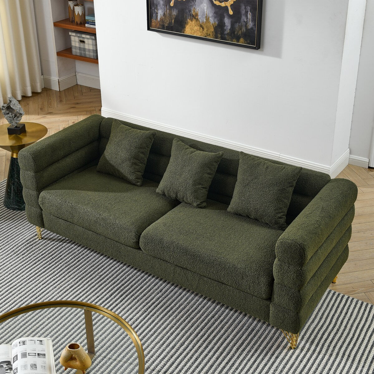 Soft Sitting with 3 Pillows for Living Room, Bedroom, Office