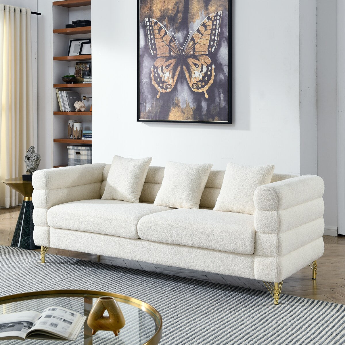 Soft Sitting with 3 Pillows for Living Room, Bedroom, Office