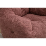 Soft Tufted Foam Bean Bag Chair With Teddy Fabric Bean Paste Red