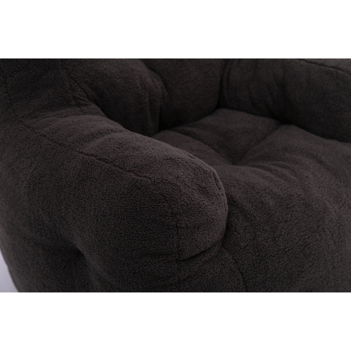 Soft Tufted foam bean bag chair with Teddy fabric White
