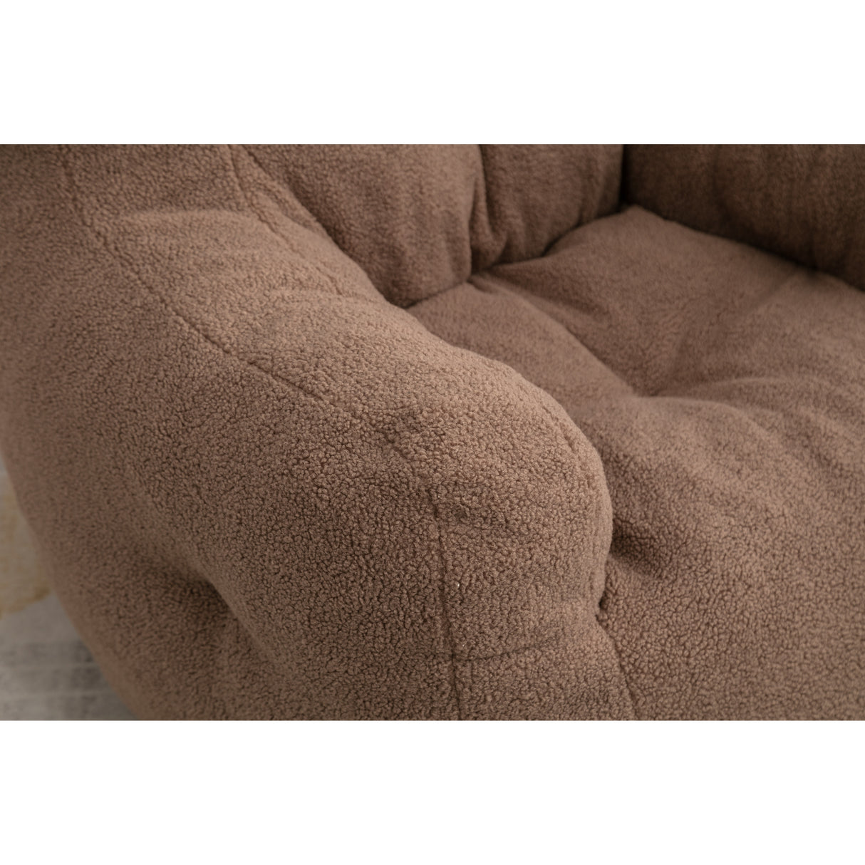 Soft Tufted foam bean bag chair with Teddy fabric