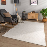 Soft Washable Area Rug with Diamond High-Low Effect