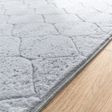 Soft Washable Area Rug with Diamond High-Low Effect
