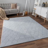 Soft Washable Area Rug with Diamond High-Low Effect