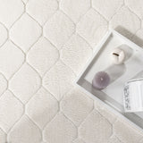Soft Washable Area Rug with Diamond High-Low Effect