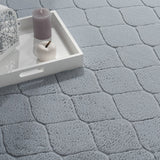 Soft Washable Area Rug with Diamond High-Low Effect