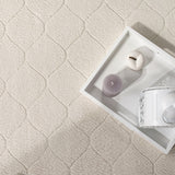 Soft Washable Area Rug with Diamond High-Low Effect