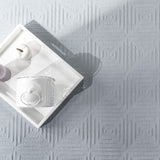 Soft Washable Area Rug with Geometric High-Low Effect