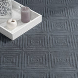 Soft Washable Area Rug with Geometric High-Low Effect