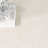 Soft Washable Area Rug with Geometric High-Low Effect