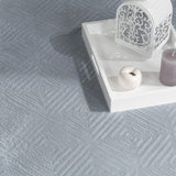 Soft Washable Area Rug with Geometric High-Low Effect