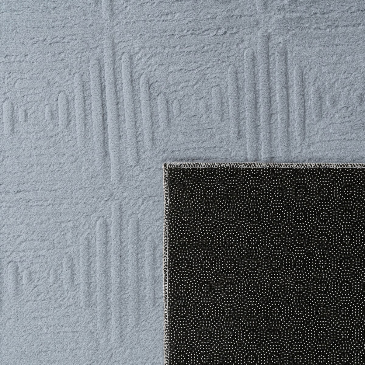 Soft Washable Area Rug with Geometric High-Low Effect