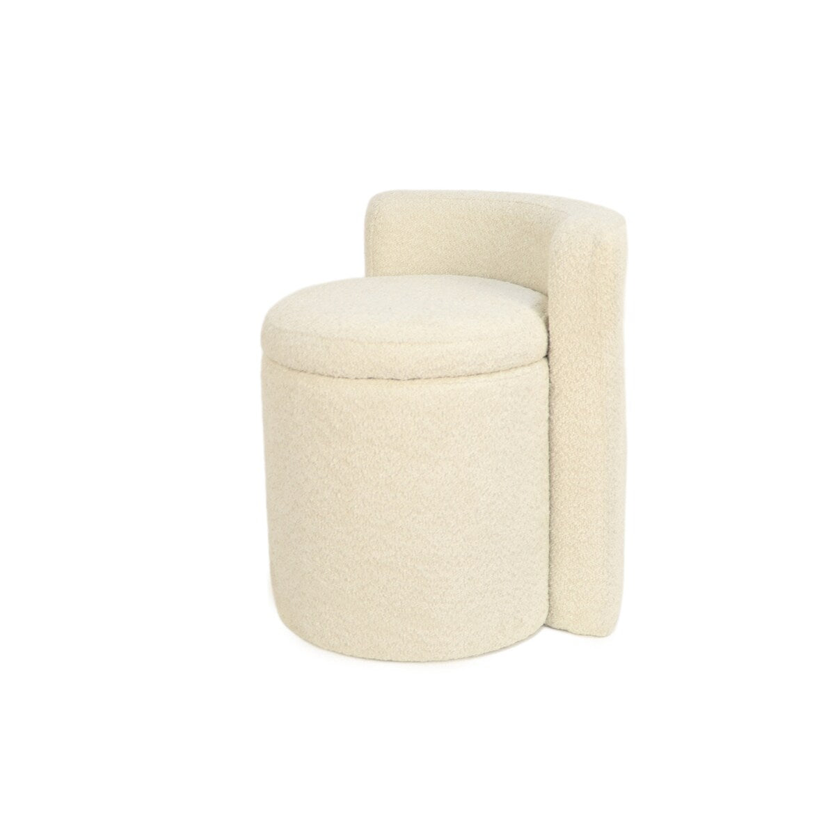 Soft Wool Woven Metal Base Round Storage Ottoman with Metal Frame Foot Rest Stool for Living Room Kids Room